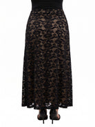 24seven Comfort Elevate Curvy Elegant Lace Elastic Waist Maxi Skirt
