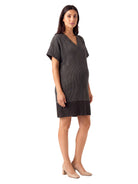 24seven Comfort Essential Maternity V Neck Loose Fit Short Sleeve Pocket T Shirt Dress