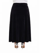 24seven Comfort Elevate Curvy Velvet Elastic Waist Soft Stretch Maxi Skirt