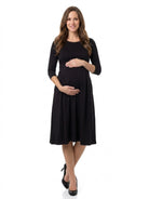 24seven Comfort Essential Maternity Elegant Three-Quarter Sleeve Dress