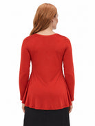 24seven Comfort Basic Maternity Long Sleeve Scoop Neck Swing Style Soft Flare Tunic Top