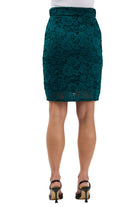 24seven Comfort Elevate Womens Lace Elastic Waist and Knee Length Pencil Skirt