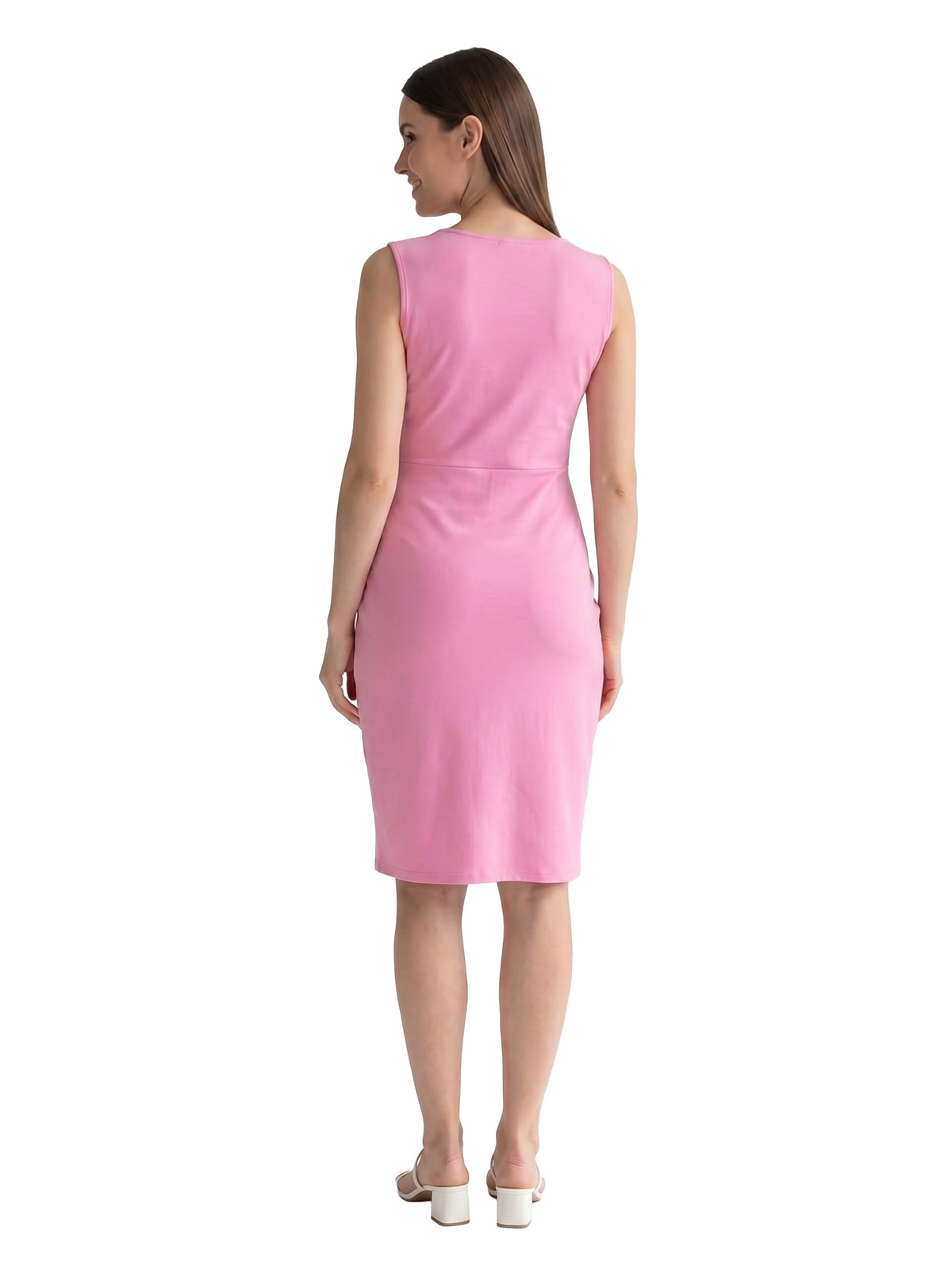 24seven Comfort Essential Maternity V Neck Sleeveless Faux Wrap Tulip Hem Midi Dress