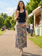 24seven Comfort Essential Maternity Floral Elastic Waist A Line Maxi Skirt