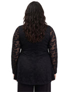 24seven Comfort Elevate Curvy Lace Long Sleeve Scoop Neck Tunic Top