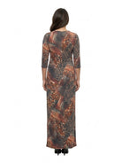 24seven Comfort Elevate Maternity Wrap V Neck Three-Quarter Sleeve Maxi Dress