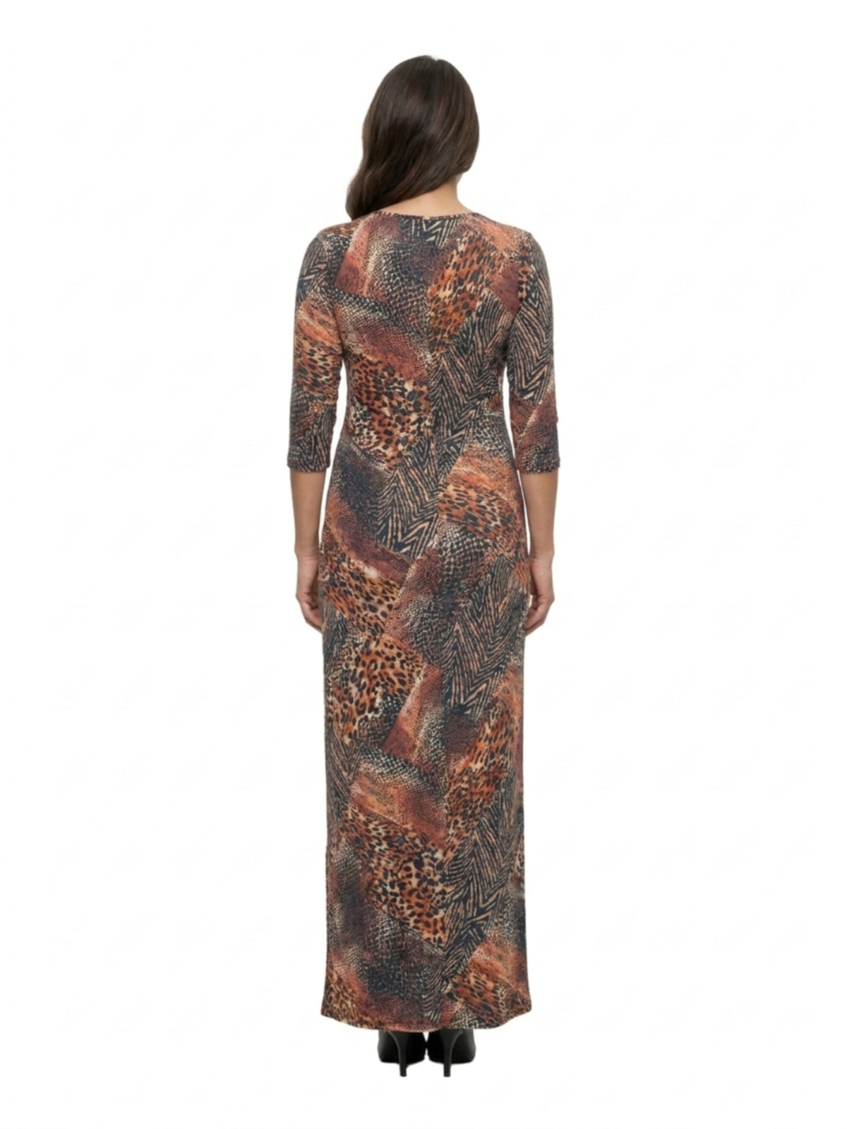 24seven Comfort Elevate Maternity Wrap V Neck Three-Quarter Sleeve Maxi Dress