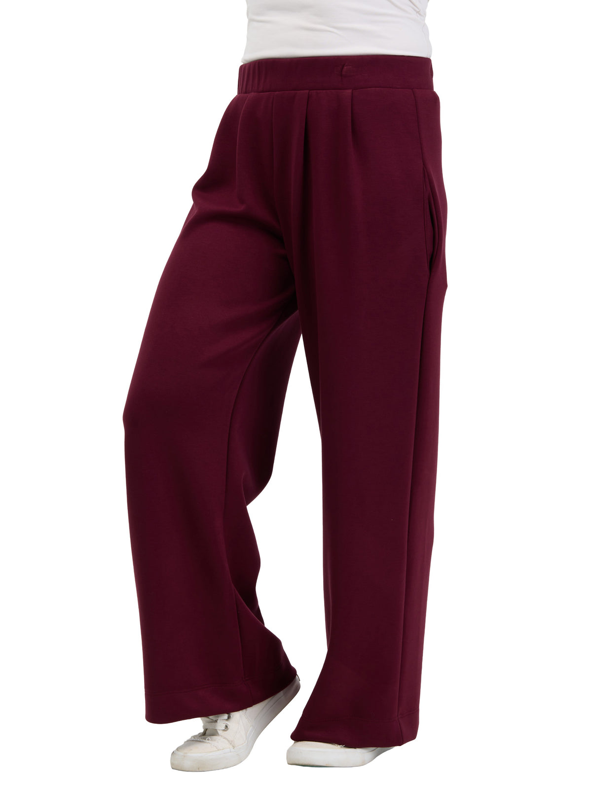 24seven Comfort Essential Womens Soft Stretch Wide Leg Pocket Pant