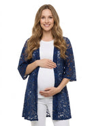 24seven Comfort Elevate Maternity Lace Open Front Three-Quarter Sleeves Jacket