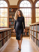 24seven Comfort Essential Maternity Long Sleeve with Side Slit Dress