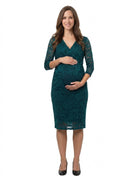 24seven Comfort Elevate Maternity Lace Wrap with Three-Quarter Sleeves Dress