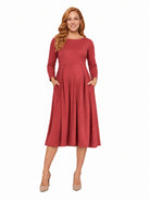 24seven Comfort Essential Maternity Midi Length Fit N Flare Pocket Dress