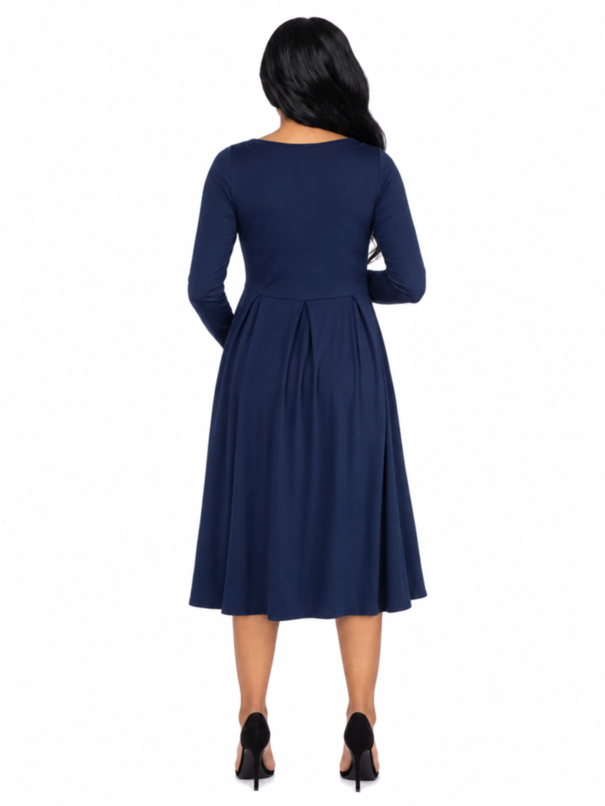 24seven Comfort Essential Maternity Midi Length Fit N Flare Pocket Dress