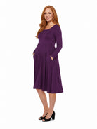 24seven Comfort Essential Maternity Midi Length Fit N Flare Pocket Dress