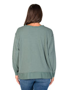 24seven Comfort Essential Petite V-Neck Long Sleeve Ribbed Knit Top