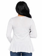 24seven Comfort Basic Maternity Long Sleeve Scoop Neck Swing Style Soft Flare Tunic Top