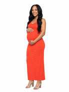 24seven Comfort Essential Maternity Scoop Neck Sleeveless Racerback Maxi Dress