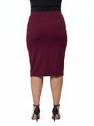 24seven Comfort Essential Curvy Soft Stretch Elastic Waist Midi Skirt