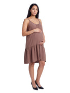 24seven Comfort Essential Maternity Scoop Neck Spaghetti Strap Pocket A Line Mini Dress