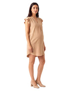 24seven Comfort Essential Maternity V Neck Cap Sleeve Knee Length Pocket Dress