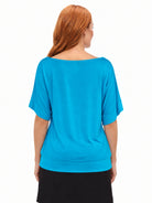 24seven Comfort Basic Maternity Wide Boat Neck Loose Fit Dolman Sleeve Top