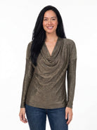 24seven Comfort Elevate Womens Cowl Neck Long Sleeve Top