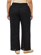 24seven Comfort Elevate Curvy Lace Elastic Waist Wide Leg Pants