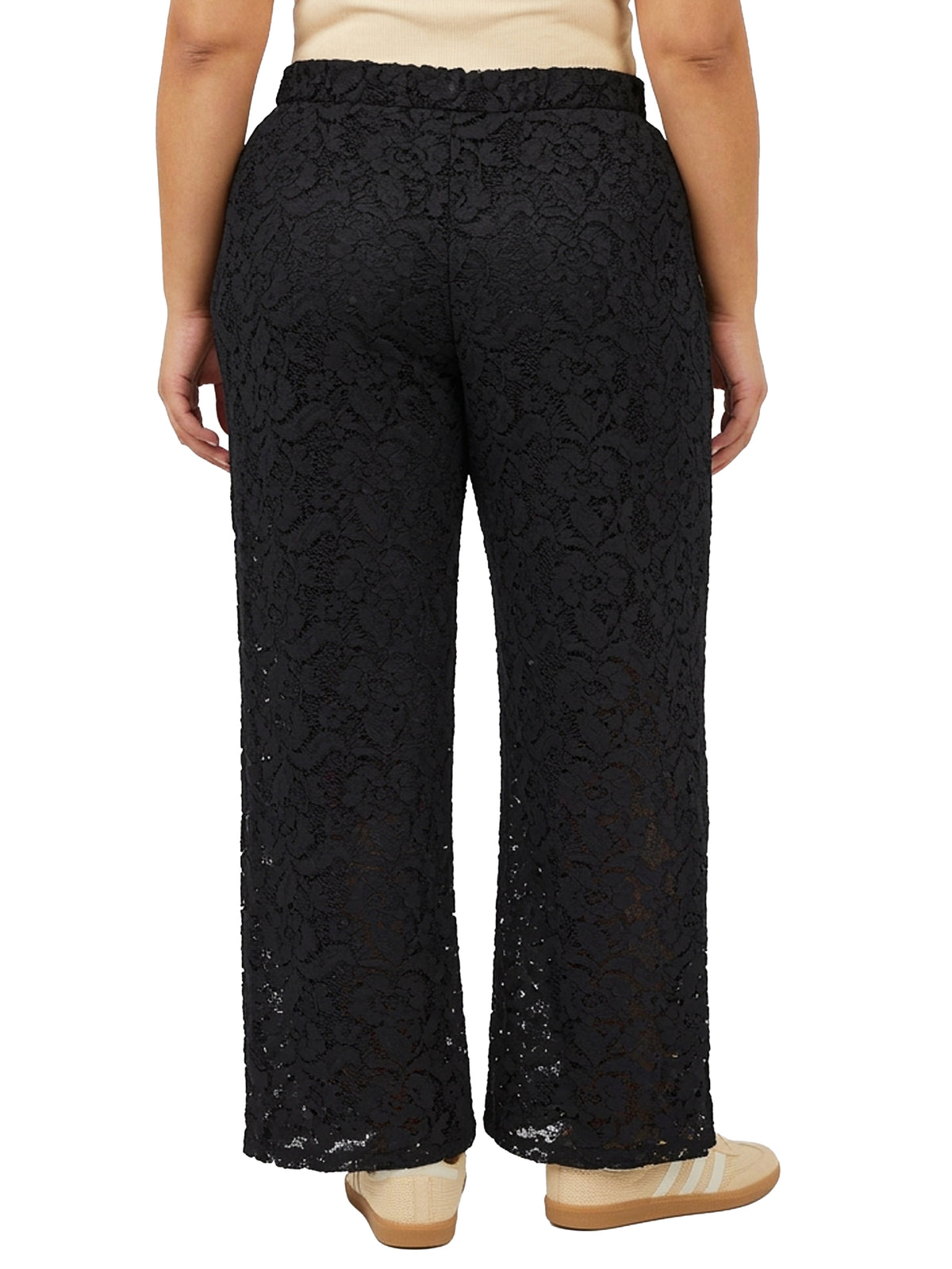 24seven Comfort Elevate Curvy Lace Elastic Waist Wide Leg Pants
