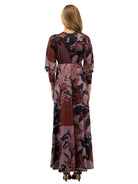 24seven Comfort Elevate Womens V-Neck Three-Quarter Sleeve Floral Maxi Dress