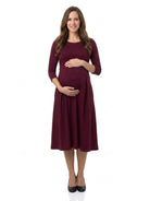 24seven Comfort Essential Maternity Elegant Three-Quarter Sleeve Dress