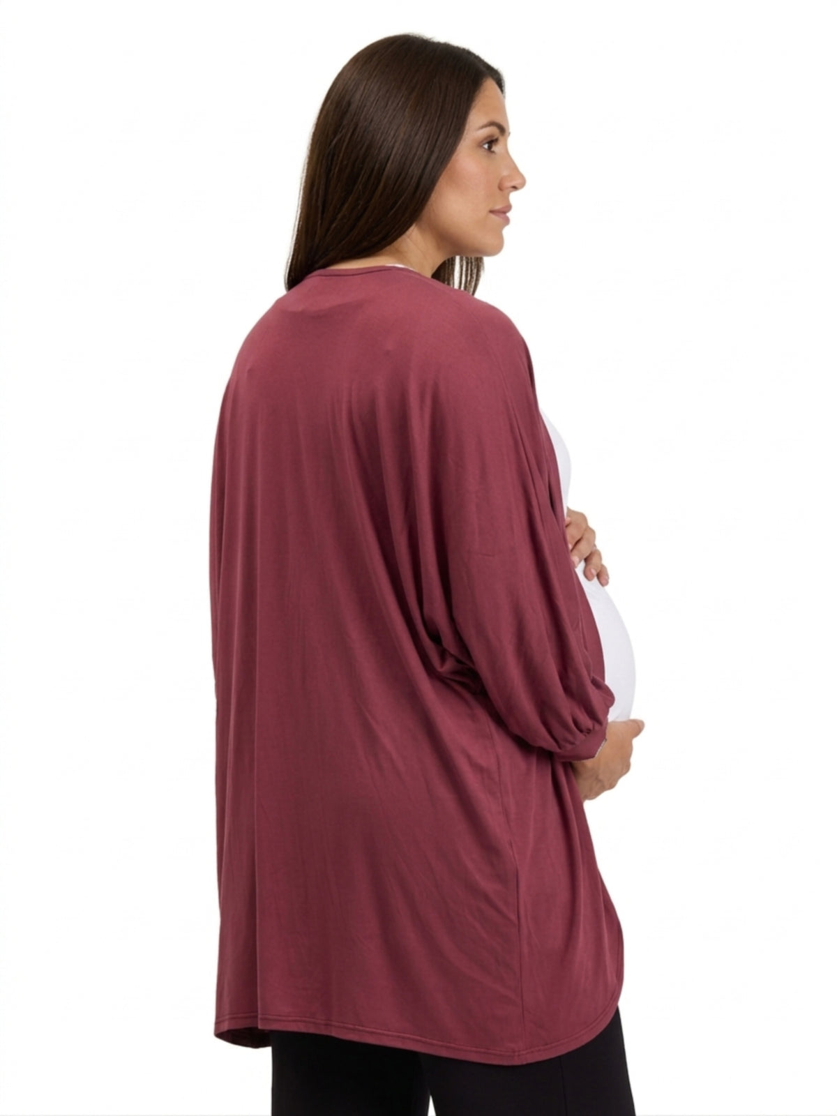 24seven Comfort Basic Maternity Soft Stretch Open Front Cardigan Jacket