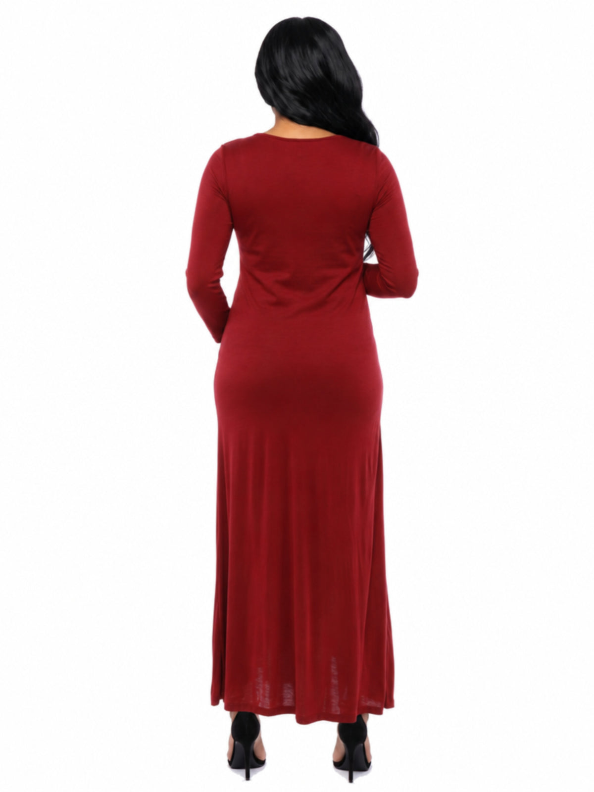 24seven Comfort Essential Maternity Scoop Neck Long Sleeve Maxi A Line Dress