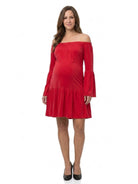 24seven Comfort Elevate Maternity Off the Shoulder Bell Sleeve Dress