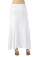 24seven Comfort Basic Maternity Elastic Waist Ankle Length A Line Maxi Skirt