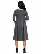 24seven Comfort Essential Maternity Midi Length Fit N Flare Pocket Dress