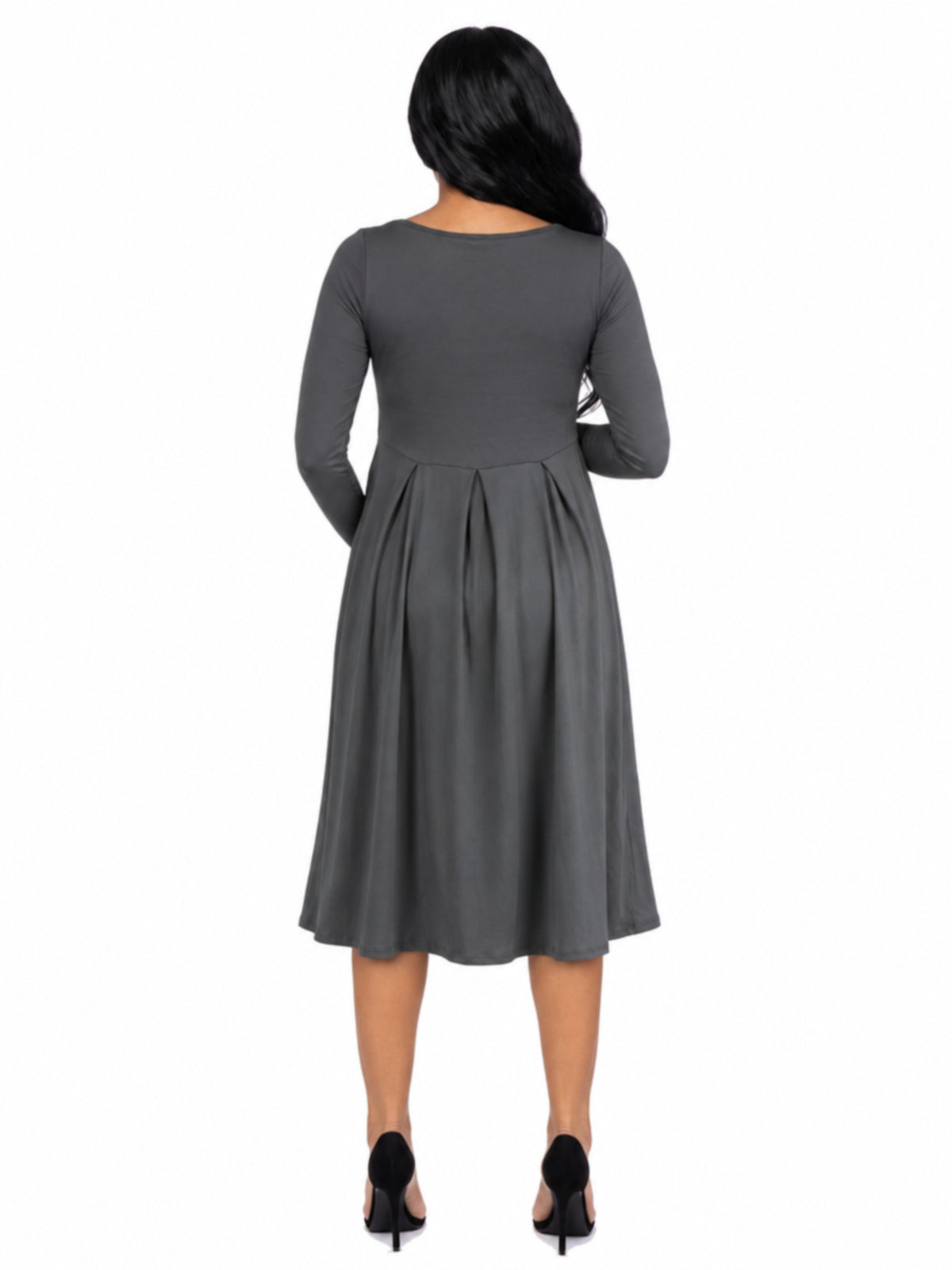 24seven Comfort Essential Maternity Midi Length Fit N Flare Pocket Dress