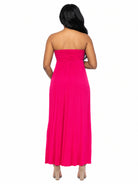 24seven Comfort Essential Maternity Strapless Empire Waist Ruched Detail Pleated Maxi Dress