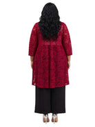 24seven Comfort Elevate Curvy Lace Open Front Three-Quarter Sleeves Jacket