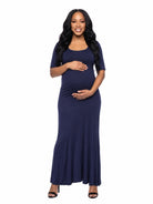 24seven Comfort Essential Maternity Scoop Neck A Line Maxi Dress