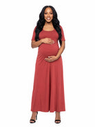 24seven Comfort Essential Maternity Scoop Neck A Line Maxi Dress