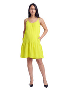 24seven Comfort Essential Maternity Scoop Neck Spaghetti Strap Pocket A Line Mini Dress