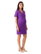 24seven Comfort Essential Maternity V Neck Loose Fit Short Sleeve Pocket T Shirt Dress