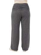 24seven Comfort Basic Curvy Soft Stretch Ruched Waist Wide Leg Pants
