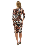24seven Comfort Essential Womens Wrap Three-Quarter Sleeves and Knee Length Dress