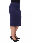 24seven Comfort Essential Curvy Soft Stretch Elastic Waist Midi Skirt