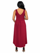 24seven Comfort Elevate Maternity Sleeveless Fit N Flare High Low Dress