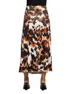 24seven Comfort Essential Maternity Animal Print Elastic Waist Maxi Skirt