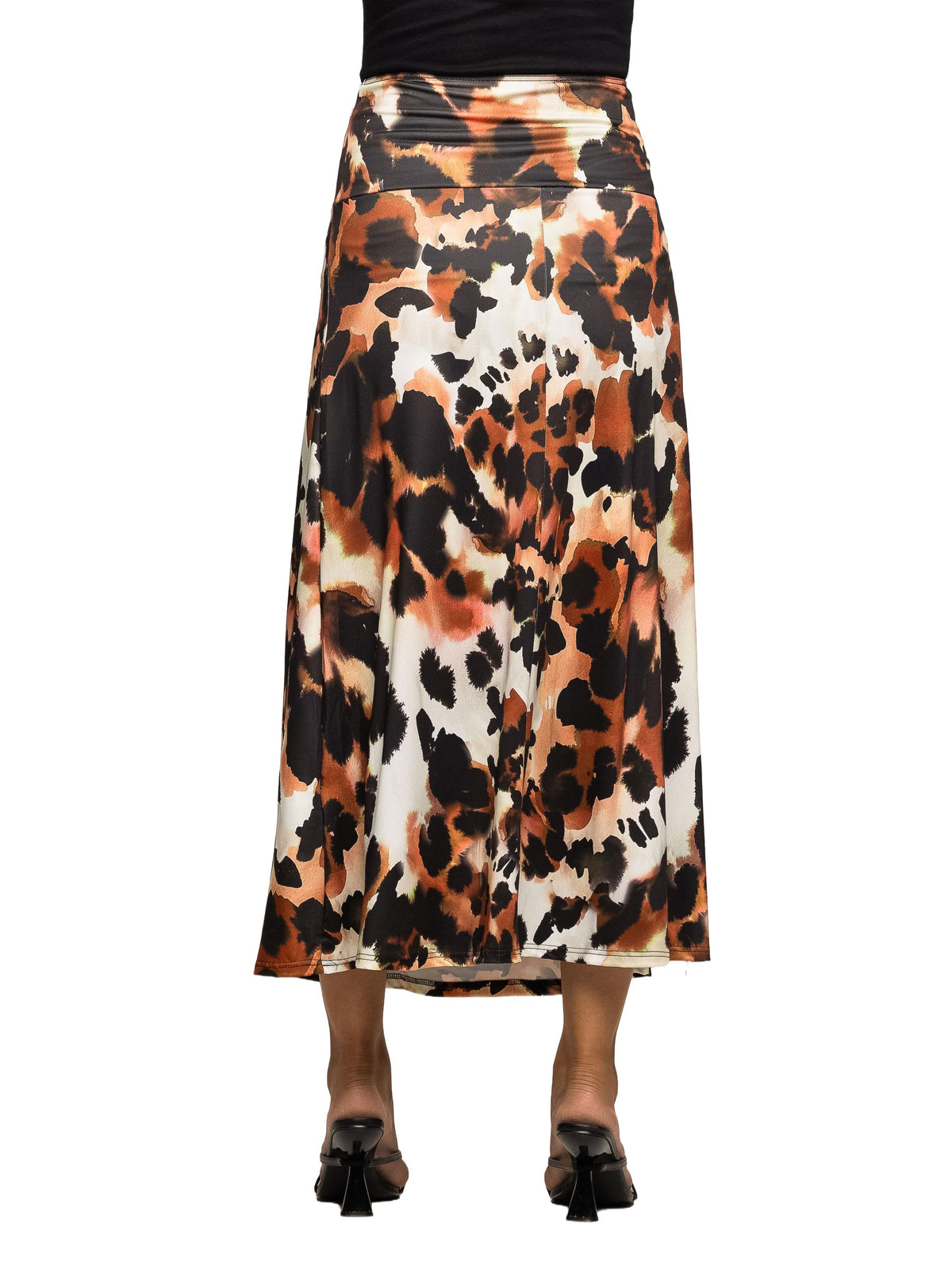 24seven Comfort Essential Maternity Animal Print Elastic Waist Maxi Skirt