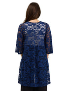 24seven Comfort Elevate Womens Lace Open Front Three-Quarter Sleeves Jacket