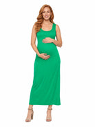 24seven Comfort Essential Maternity Scoop Neck Sleeveless Racerback Maxi Dress